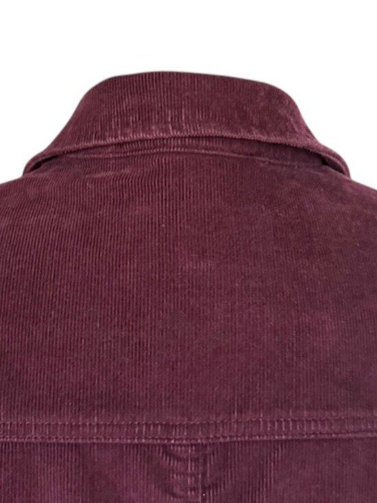 LL Bean Jacket Women Burgundy Button Down Corduroy Blazer Elbow Patch Med NWOT - Picture 13 of 16